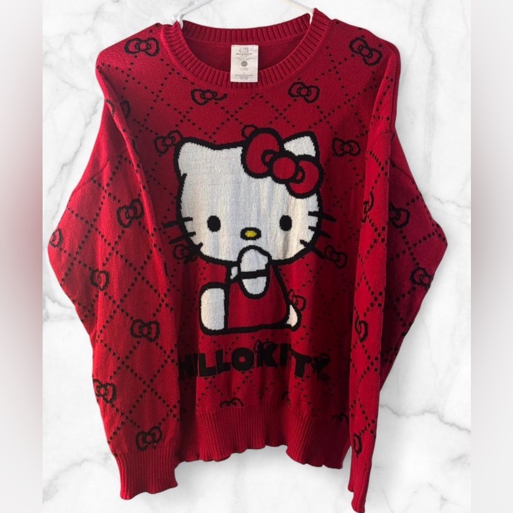 โฅ๏ธRed Hello Kitty Knit Sweaterโฅ๏ธ - Picture 2 of 4